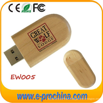 Wooden Design Customized Logo Pen Disk USB Flash Drive (EW005)